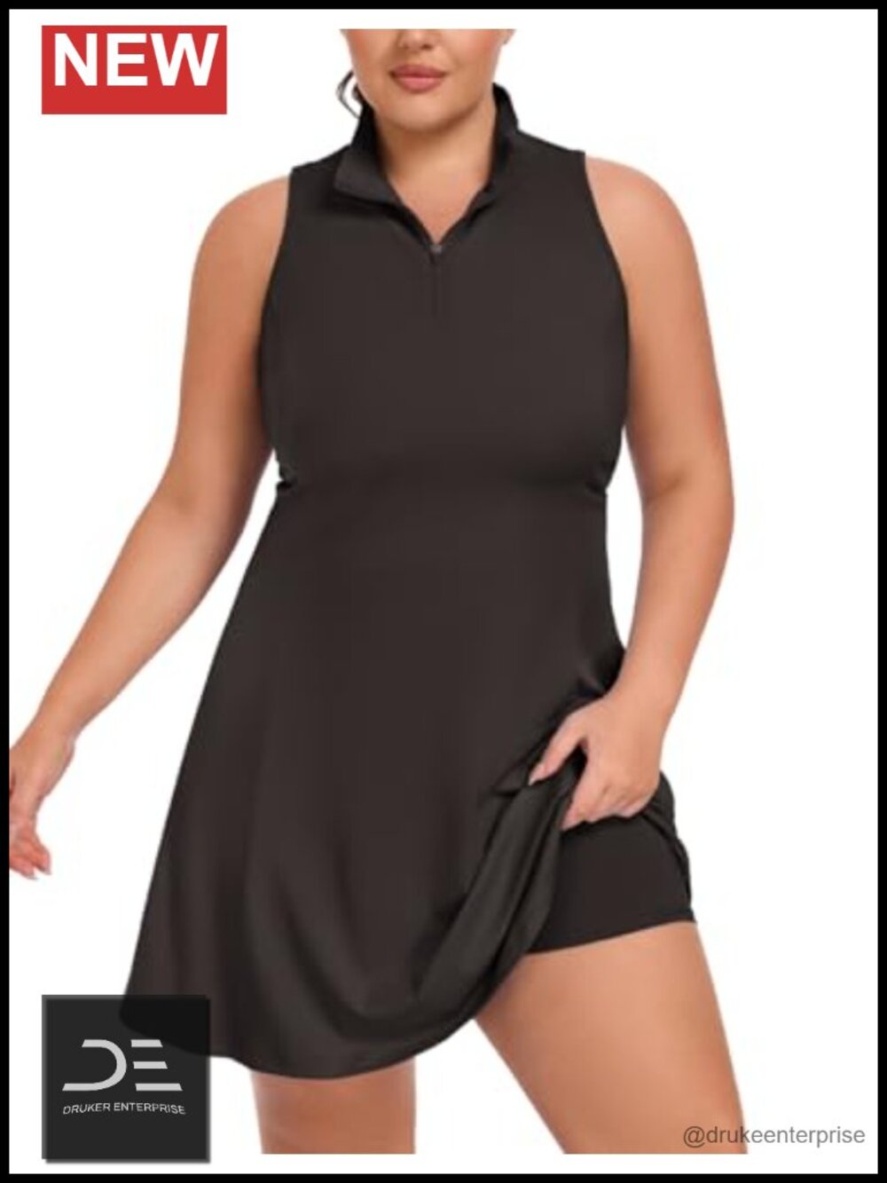 Plus Size Tennis Dress with Shorts Racerback Golf Athletic Workout